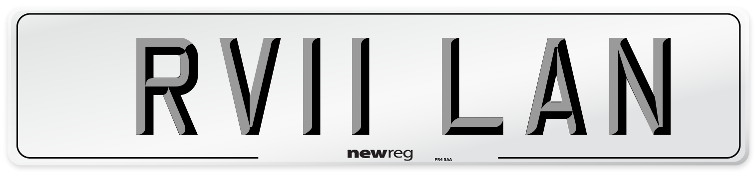 RV11 LAN Number Plate from New Reg
